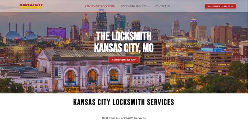 Kansas City locksmith website design example